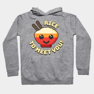 Rice To Meet You! Cute and Punny Rice Cartoon Hoodie